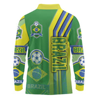 Brazil Football Long Sleeve Polo Shirt Selecao Soccer - Road To Champion - Wonder Print Shop