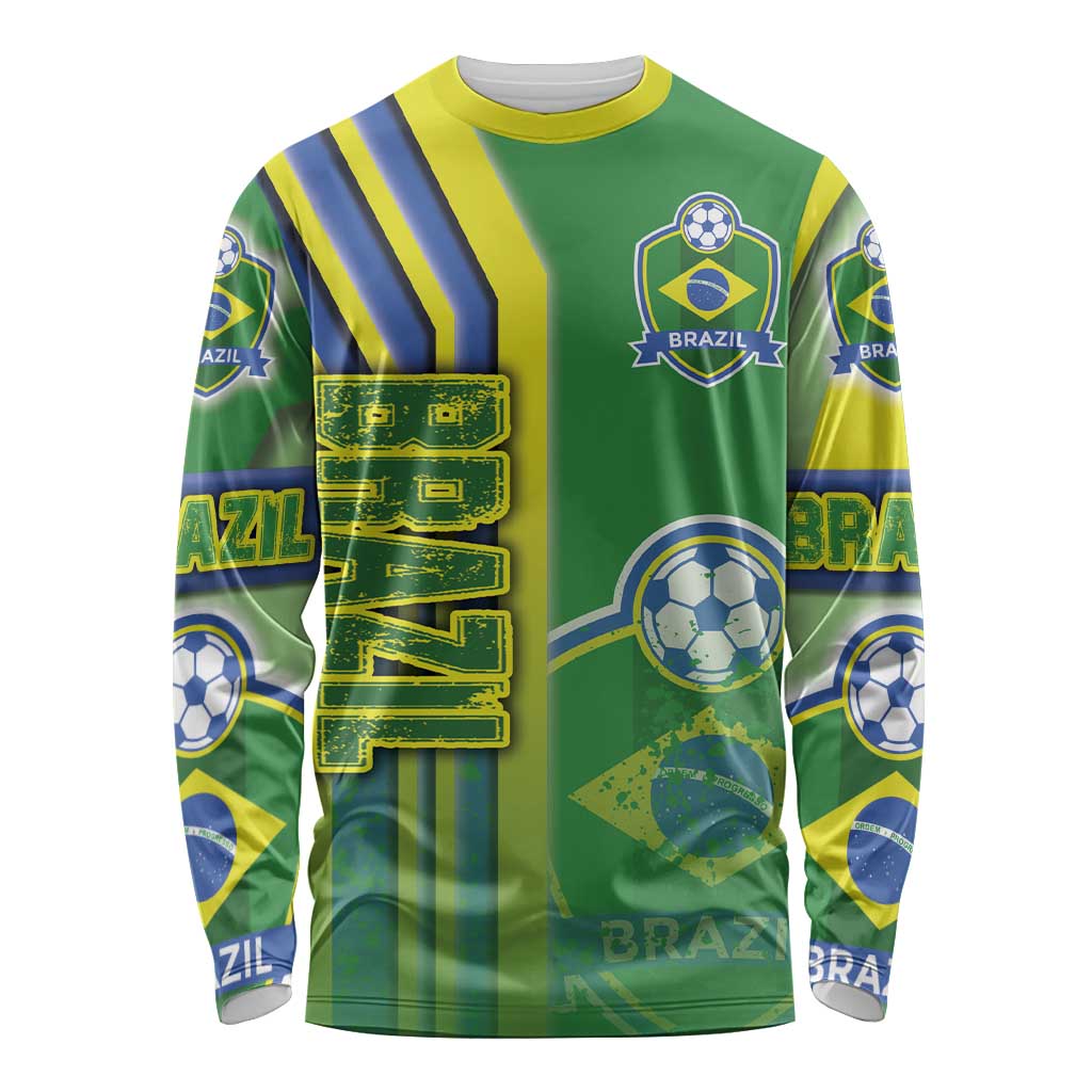 Brazil Football Long Sleeve Shirt Selecao Soccer - Road To Champion - Wonder Print Shop