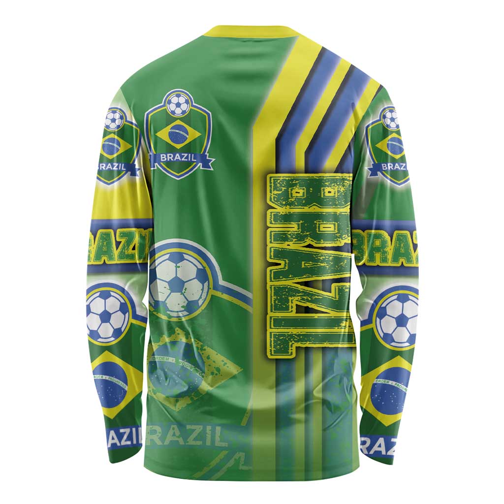Brazil Football Long Sleeve Shirt Selecao Soccer - Road To Champion - Wonder Print Shop