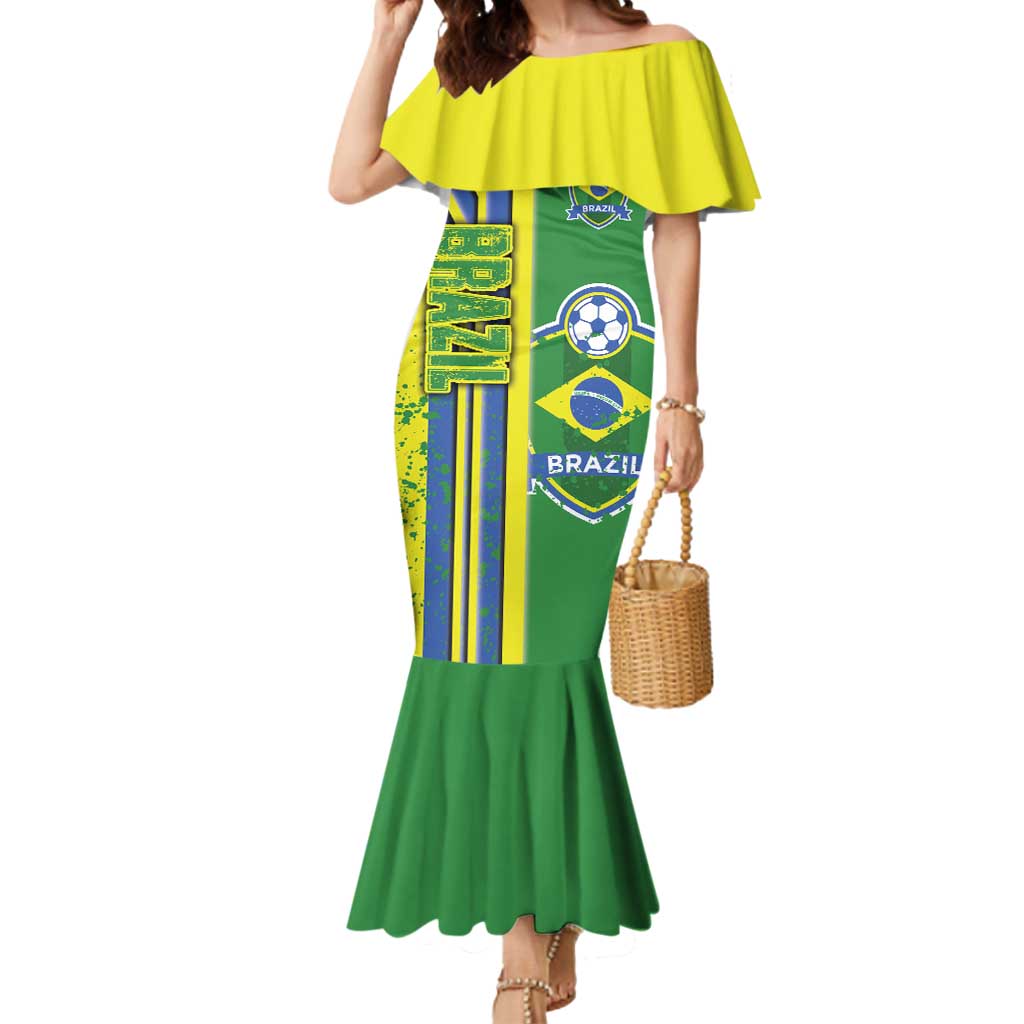 Brazil Football Mermaid Dress Selecao Soccer - Road To Champion - Wonder Print Shop