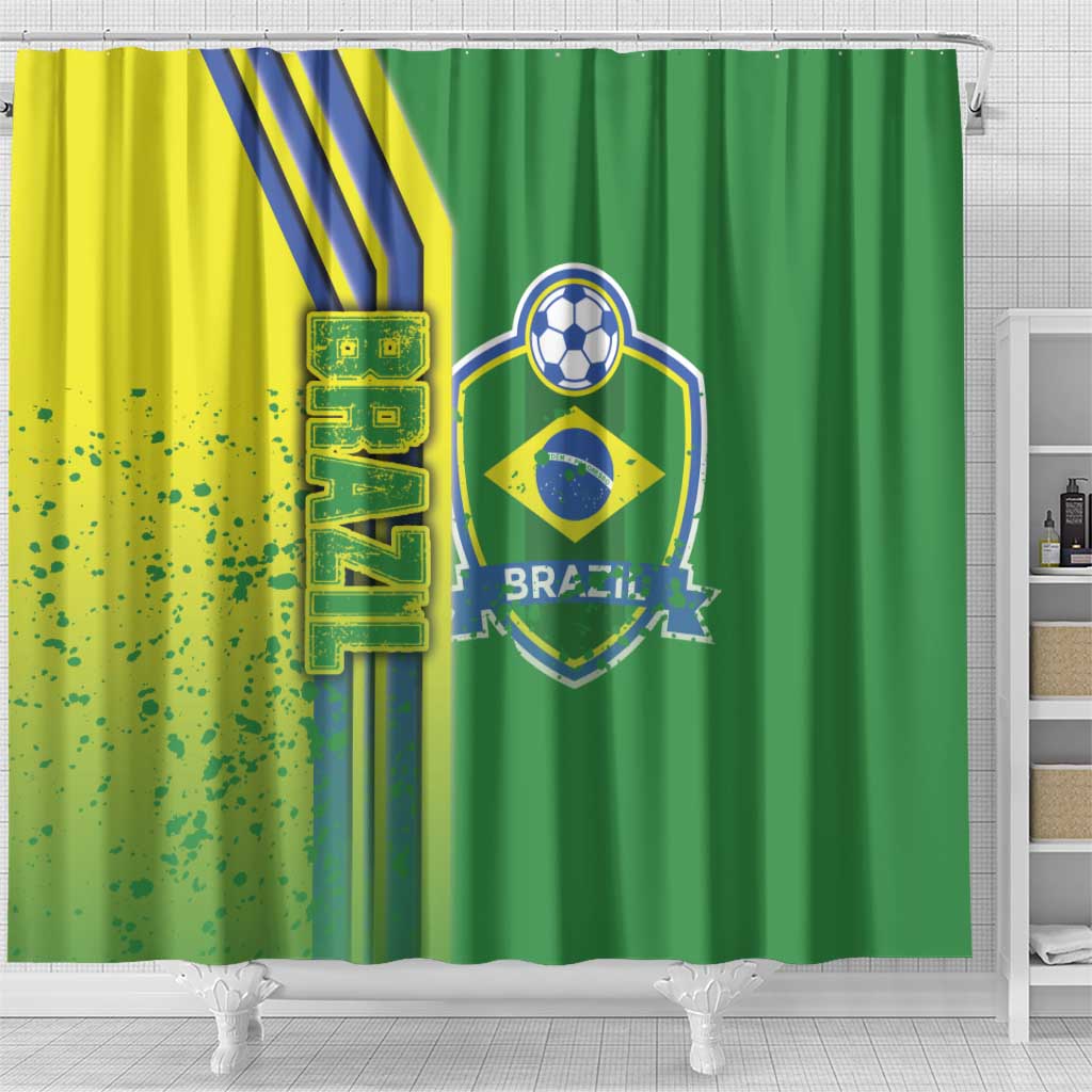 Brazil Football Shower Curtain Selecao Soccer - Road To Champion - Wonder Print Shop