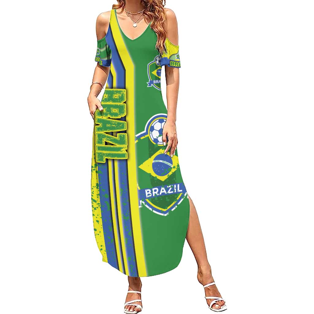Brazil Football Summer Maxi Dress Selecao Soccer - Road To Champion - Wonder Print Shop