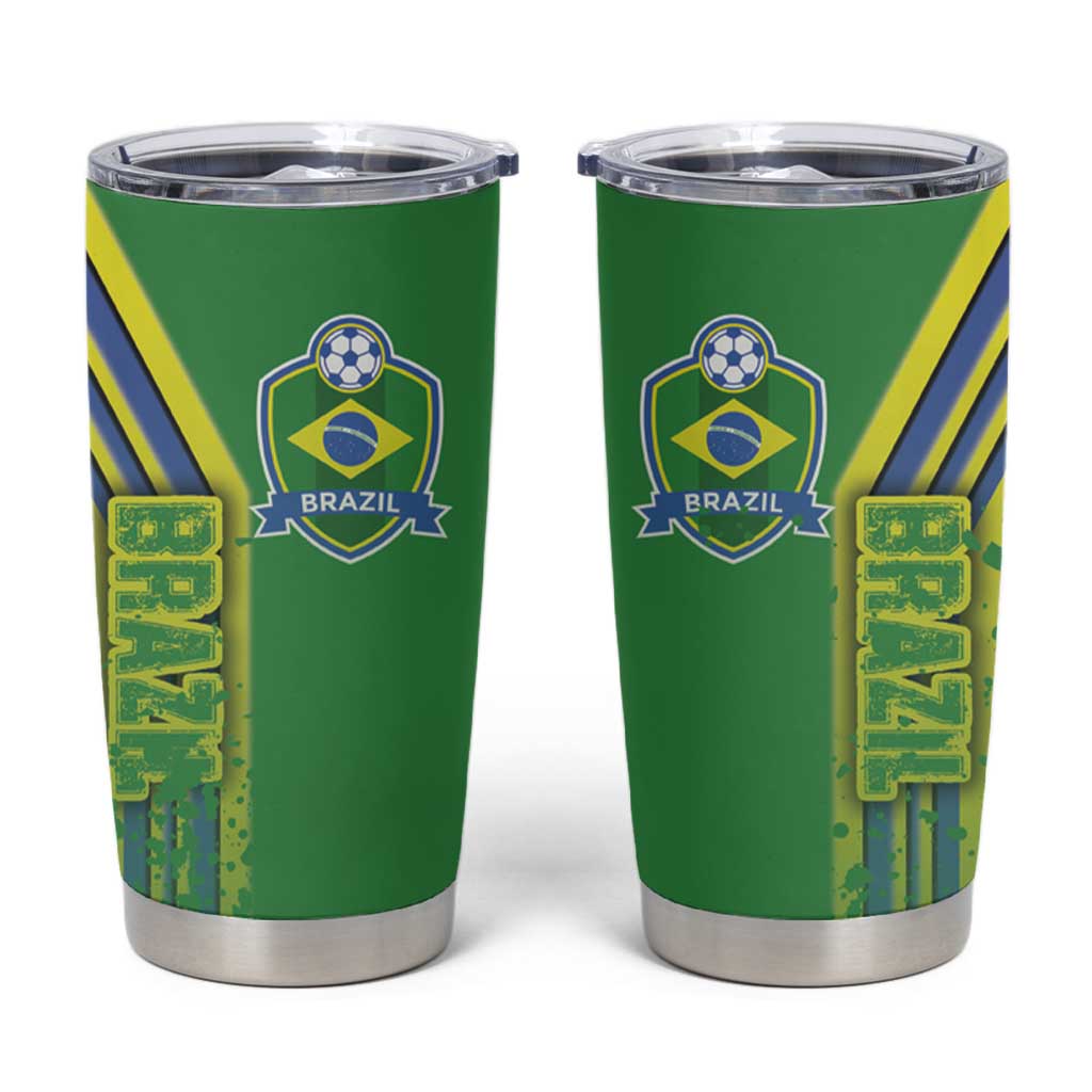 Brazil Football Tumbler Cup Selecao Soccer - Road To Champion - Wonder Print Shop