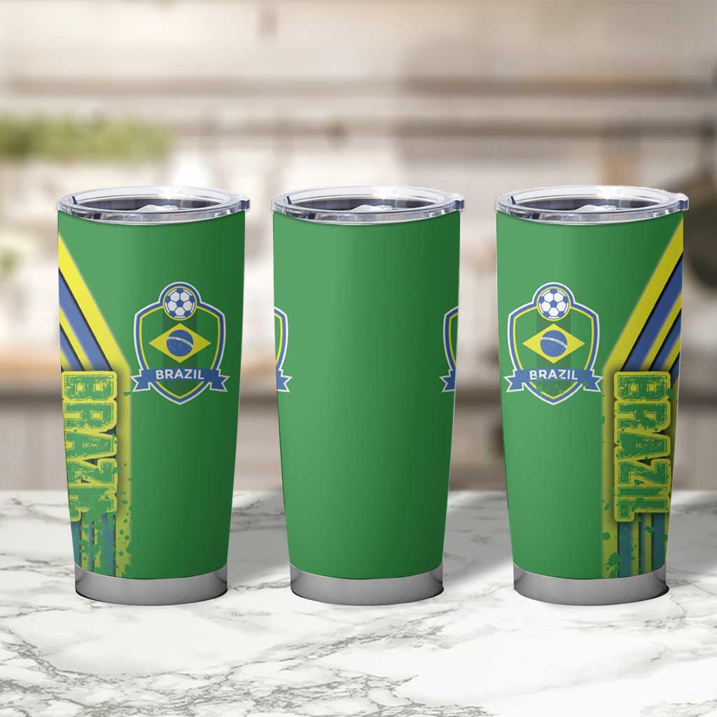 Brazil Football Tumbler Cup Selecao Soccer - Road To Champion - Wonder Print Shop