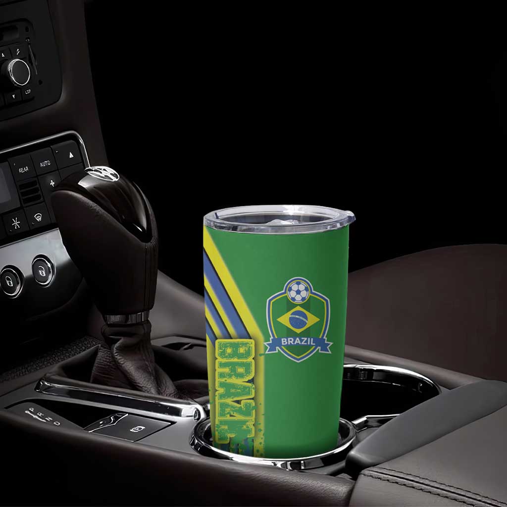 Brazil Football Tumbler Cup Selecao Soccer - Road To Champion - Wonder Print Shop