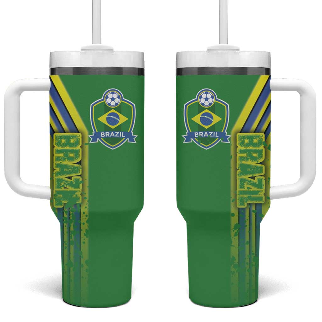 Brazil Football Tumbler With Handle Selecao Soccer - Road To Champion - Wonder Print Shop