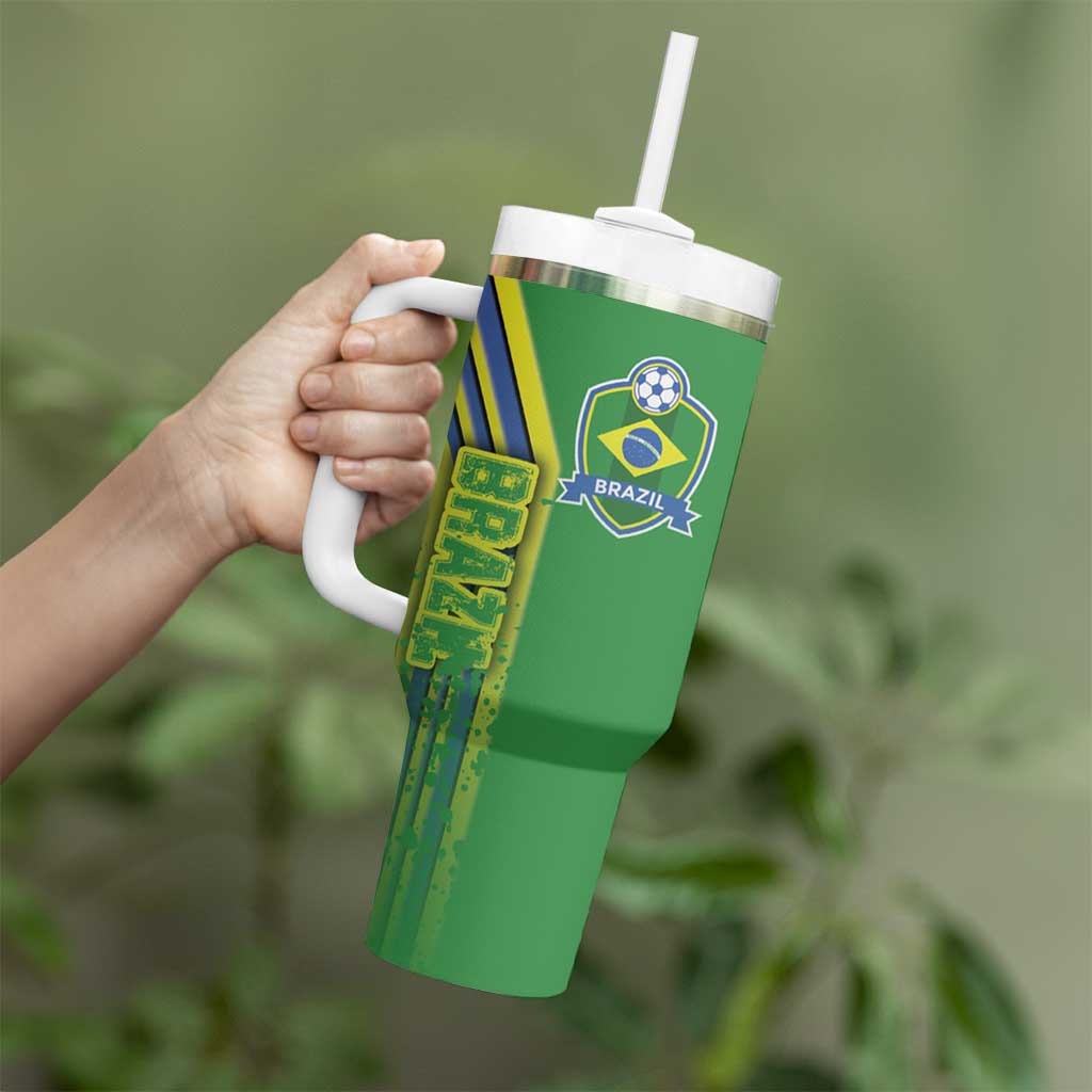 Brazil Football Tumbler With Handle Selecao Soccer - Road To Champion - Wonder Print Shop
