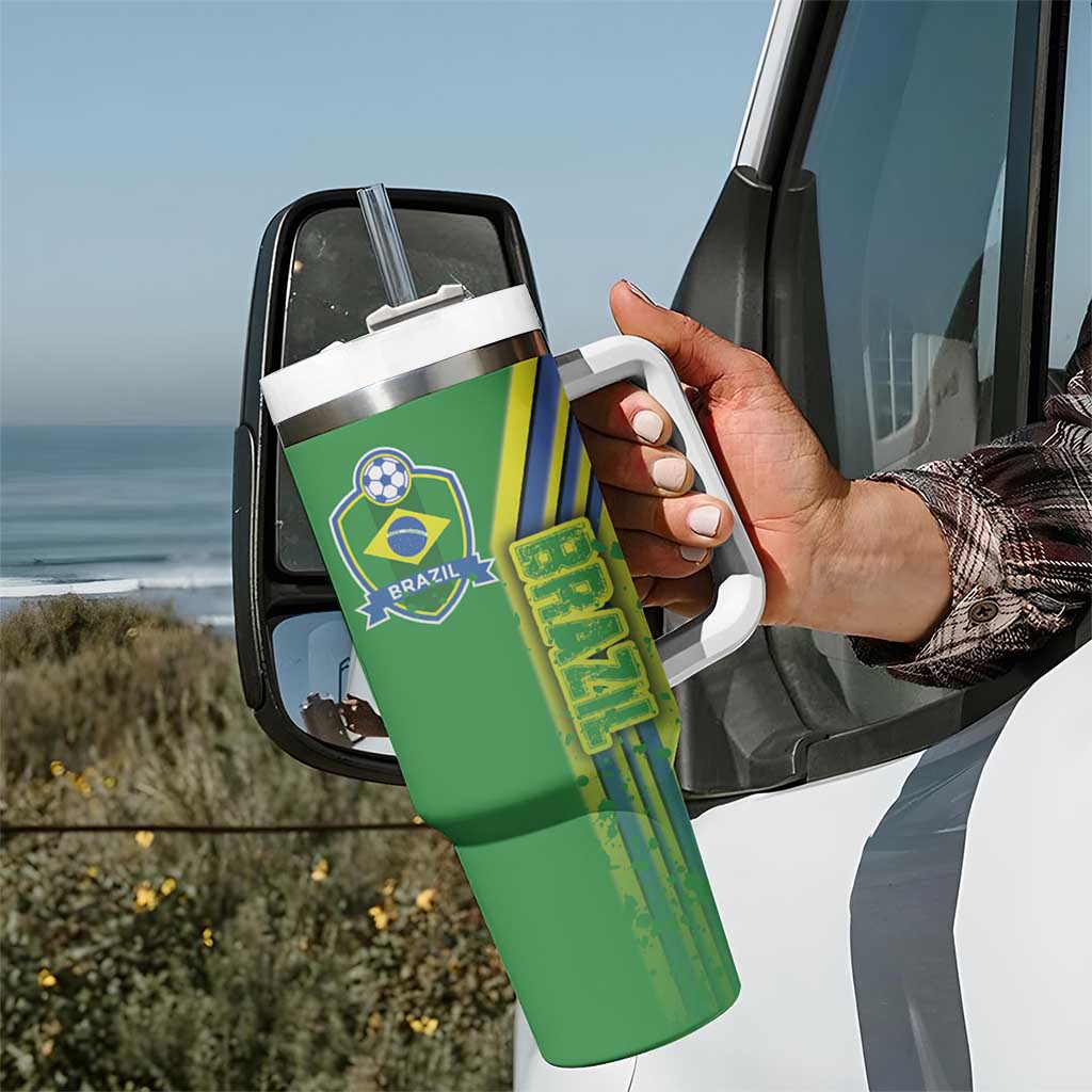 Brazil Football Tumbler With Handle Selecao Soccer - Road To Champion - Wonder Print Shop