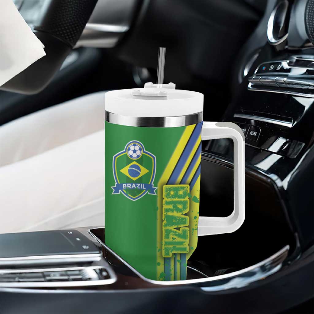 Brazil Football Tumbler With Handle Selecao Soccer - Road To Champion - Wonder Print Shop