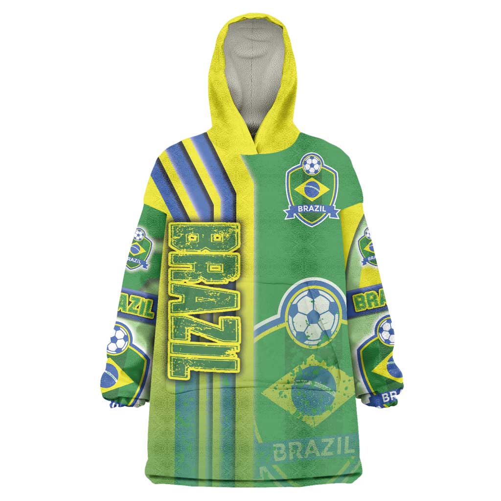 Brazil Football Wearable Blanket Hoodie Selecao Soccer - Road To Champion - Wonder Print Shop