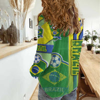 Brazil Football Women Casual Shirt Selecao Soccer - Road To Champion - Wonder Print Shop