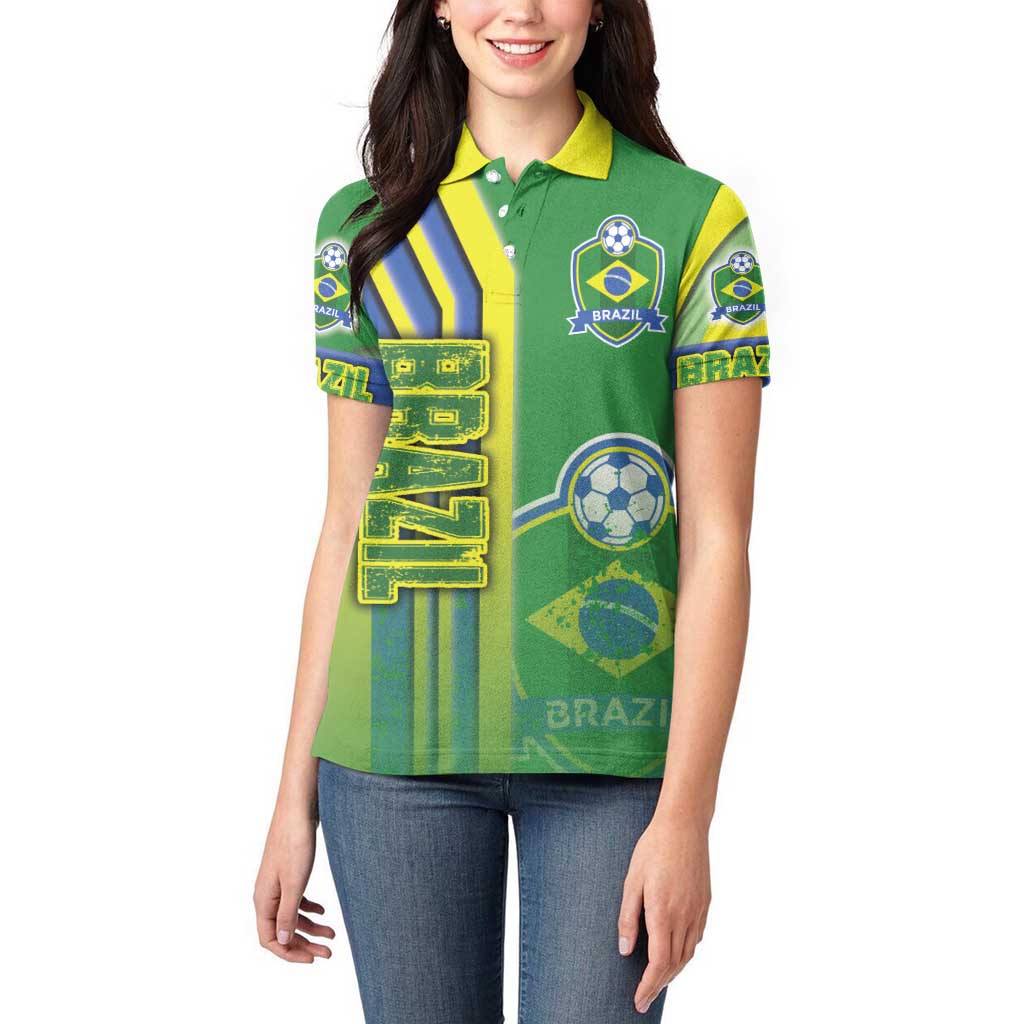 Brazil Football Women Polo Shirt Selecao Soccer - Road To Champion - Wonder Print Shop