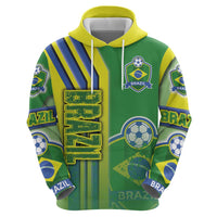 Brazil Football Zip Hoodie Selecao Soccer - Road To Champion - Wonder Print Shop