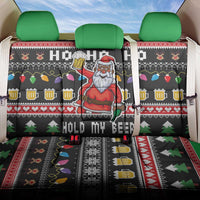 Ho Ho Ho Hold My Beer Santa African Back Car Seat Cover Laugh With Beer On Christmas - Wonder Print Shop