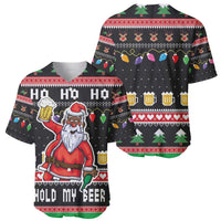 Ho Ho Ho Hold My Beer Santa African Baseball Jersey Laugh With Beer On Christmas - Wonder Print Shop
