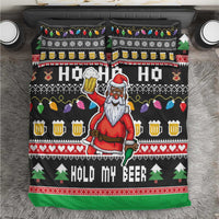Ho Ho Ho Hold My Beer Santa African Bedding Set Laugh With Beer On Christmas - Wonder Print Shop