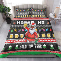 Ho Ho Ho Hold My Beer Santa African Bedding Set Laugh With Beer On Christmas - Wonder Print Shop