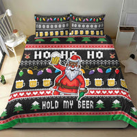 Ho Ho Ho Hold My Beer Santa African Bedding Set Laugh With Beer On Christmas - Wonder Print Shop