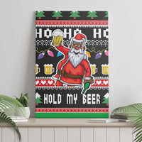 Ho Ho Ho Hold My Beer Santa African Canvas Wall Art Laugh With Beer On Christmas - Wonder Print Shop