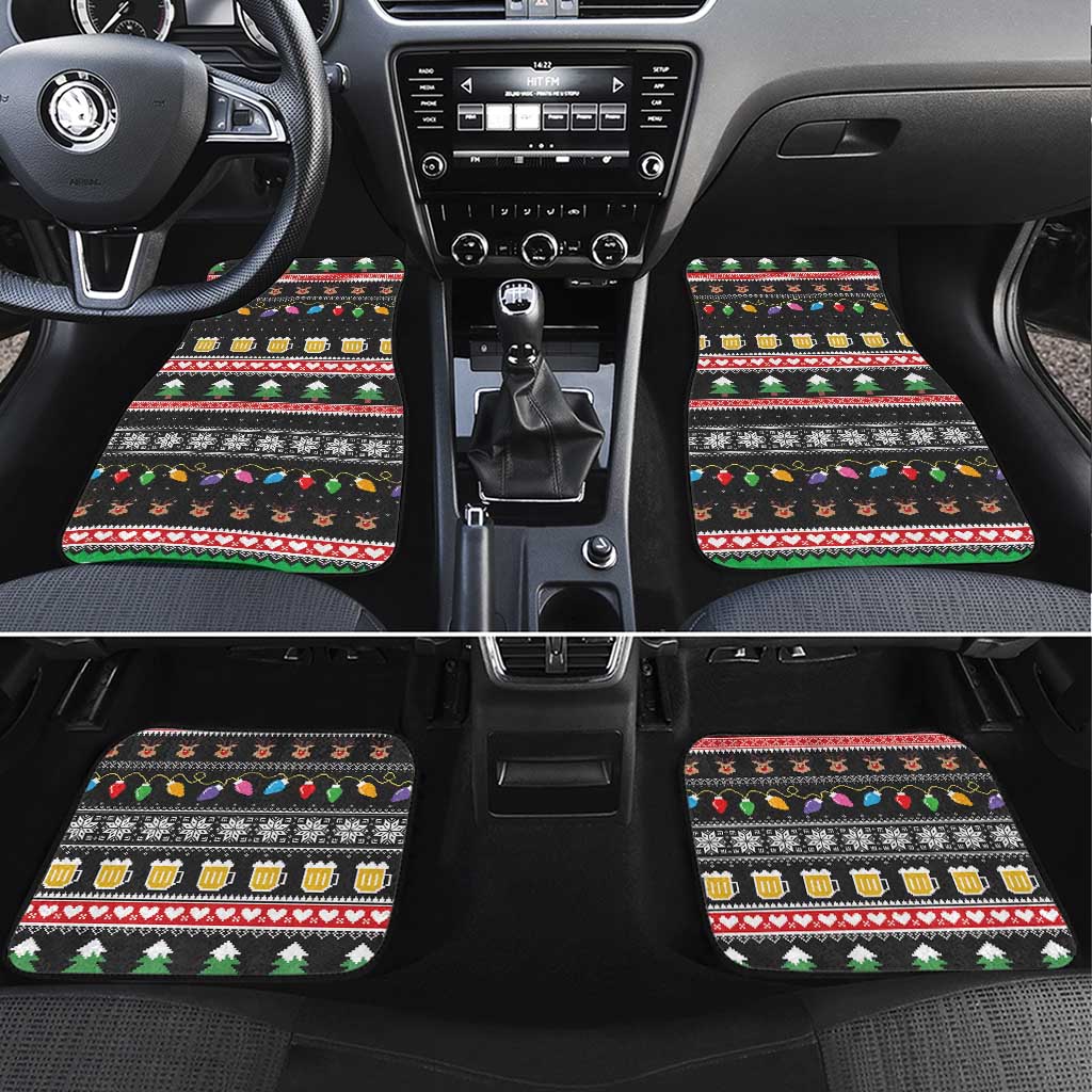 Ho Ho Ho Hold My Beer Santa African Car Mats Laugh With Beer On Christmas - Wonder Print Shop