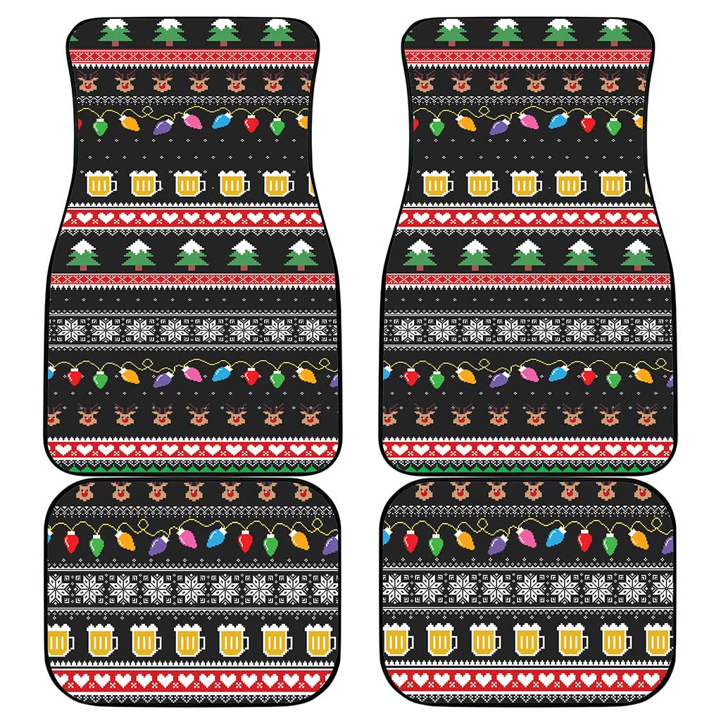 Ho Ho Ho Hold My Beer Santa African Car Mats Laugh With Beer On Christmas - Wonder Print Shop