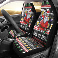 Ho Ho Ho Hold My Beer Santa African Car Seat Cover Laugh With Beer On Christmas - Wonder Print Shop