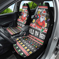 Ho Ho Ho Hold My Beer Santa African Car Seat Cover Laugh With Beer On Christmas - Wonder Print Shop