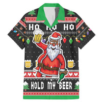 Ho Ho Ho Hold My Beer Santa African Family Matching Mermaid Dress and Hawaiian Shirt Laugh With Beer On Christmas - Wonder Print Shop
