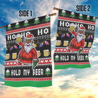 Ho Ho Ho Hold My Beer Santa African Garden Flag Laugh With Beer On Christmas - Wonder Print Shop