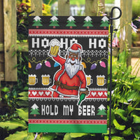 Ho Ho Ho Hold My Beer Santa African Garden Flag Laugh With Beer On Christmas - Wonder Print Shop