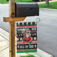 Ho Ho Ho Hold My Beer Santa African Garden Flag Laugh With Beer On Christmas - Wonder Print Shop