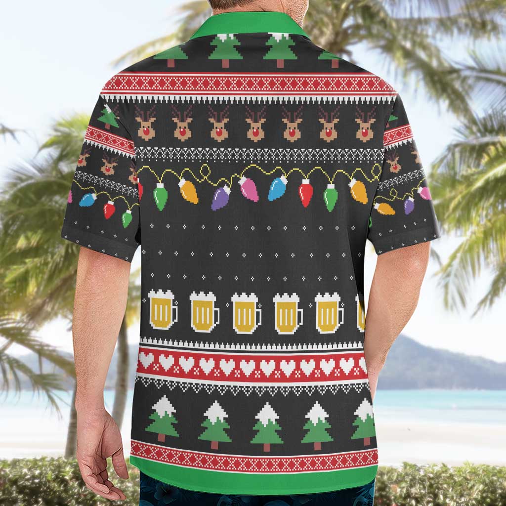 Ho Ho Ho Hold My Beer Santa African Hawaiian Shirt Laugh With Beer On Christmas - Wonder Print Shop
