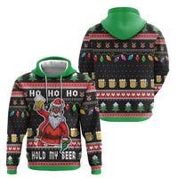 Ho Ho Ho Hold My Beer Santa African Hoodie Laugh With Beer On Christmas - Wonder Print Shop
