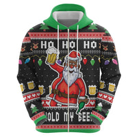 Ho Ho Ho Hold My Beer Santa African Hoodie Laugh With Beer On Christmas - Wonder Print Shop