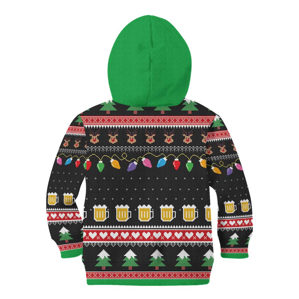 Ho Ho Ho Hold My Beer Santa African Kid Hoodie Laugh With Beer On Christmas - Wonder Print Shop