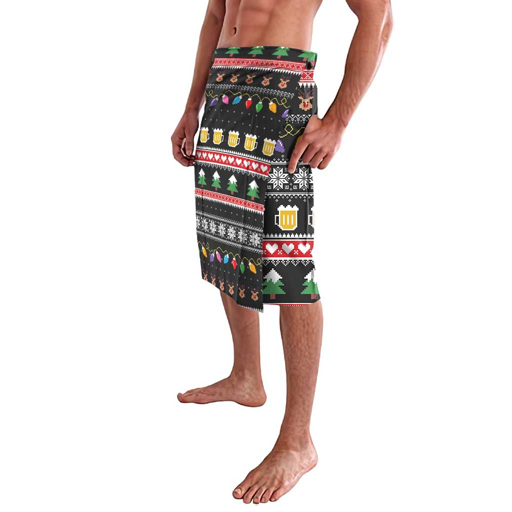Ho Ho Ho Hold My Beer Santa African Lavalava Laugh With Beer On Christmas - Wonder Print Shop