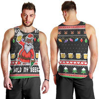 Ho Ho Ho Hold My Beer Santa African Men Tank Top Laugh With Beer On Christmas - Wonder Print Shop