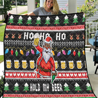 Ho Ho Ho Hold My Beer Santa African Quilt Laugh With Beer On Christmas - Wonder Print Shop