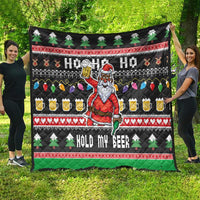 Ho Ho Ho Hold My Beer Santa African Quilt Laugh With Beer On Christmas - Wonder Print Shop