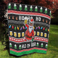 Ho Ho Ho Hold My Beer Santa African Quilt Laugh With Beer On Christmas - Wonder Print Shop