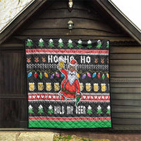 Ho Ho Ho Hold My Beer Santa African Quilt Laugh With Beer On Christmas - Wonder Print Shop