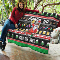 Ho Ho Ho Hold My Beer Santa African Quilt Laugh With Beer On Christmas - Wonder Print Shop