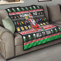 Ho Ho Ho Hold My Beer Santa African Quilt Laugh With Beer On Christmas - Wonder Print Shop