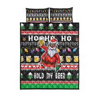Ho Ho Ho Hold My Beer Santa African Quilt Bed Set Laugh With Beer On Christmas - Wonder Print Shop