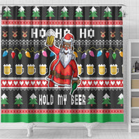 Ho Ho Ho Hold My Beer Santa African Shower Curtain Laugh With Beer On Christmas