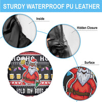 Ho Ho Ho Hold My Beer Santa African Spare Tire Cover Laugh With Beer On Christmas - Wonder Print Shop