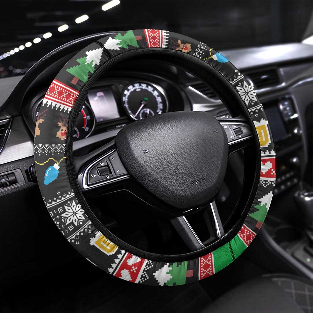 Ho Ho Ho Hold My Beer Santa African Steering Wheel Cover Laugh With Beer On Christmas - Wonder Print Shop