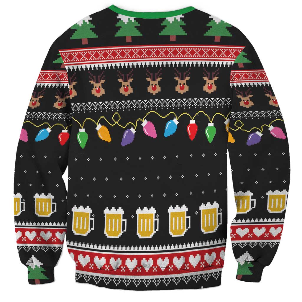 Ho Ho Ho Hold My Beer Santa African Sweatshirt Laugh With Beer On Christmas - Wonder Print Shop