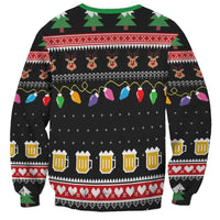 Ho Ho Ho Hold My Beer Santa African Sweatshirt Laugh With Beer On Christmas - Wonder Print Shop