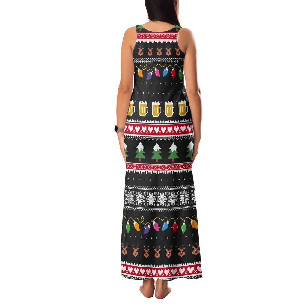 Ho Ho Ho Hold My Beer Santa African Tank Maxi Dress Laugh With Beer On Christmas - Wonder Print Shop